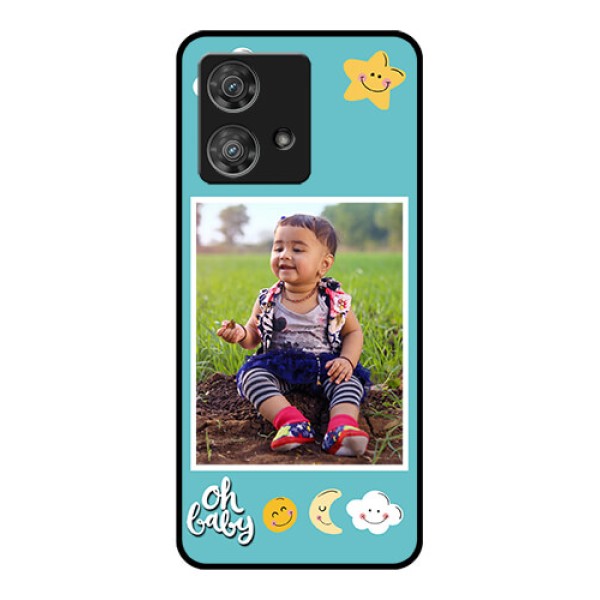 Motorola Edge 40 Neo Custom Glass Phone Case - Smiley Kids Stars Design Motorola Edge 40 Neo Custom Glass Phone Case - Smiley Kids Stars Design
