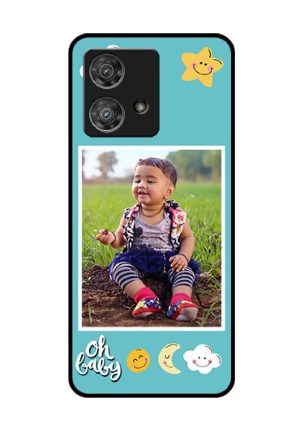 Motorola Edge 40 Neo Custom Glass Phone Case - Smiley Kids Stars Design