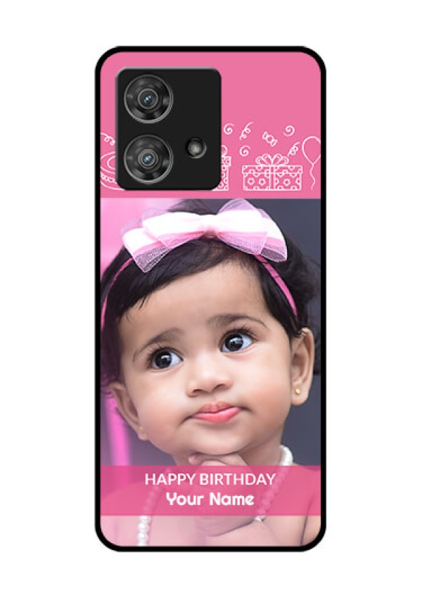 Motorola Edge 40 Neo Custom Glass Phone Case - With Birthday Line Art Design