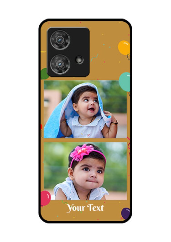 Motorola Edge 40 Neo Custom Glass Phone Case - Image Holder With Birthday Celebrations Design