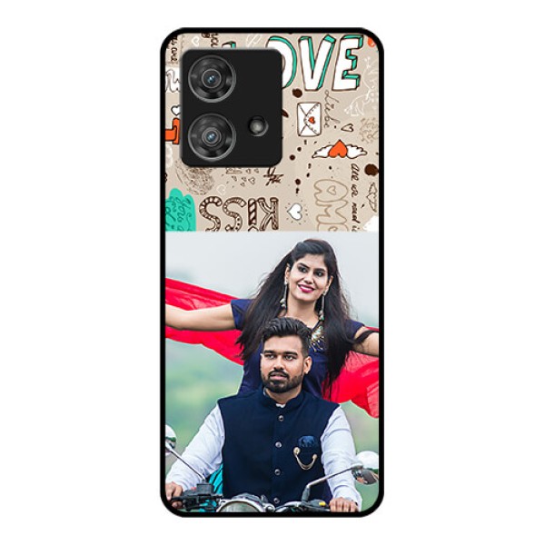 Motorola Edge 40 Neo Custom Glass Phone Case - Love Doodle Pattern