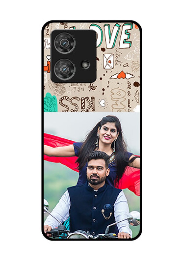 Motorola Edge 40 Neo Custom Glass Phone Case - Love Doodle Pattern
