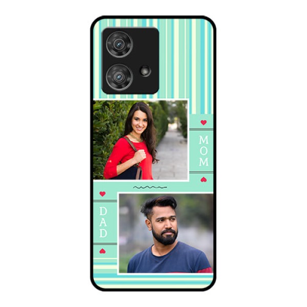Motorola Edge 40 Neo Custom Glass Phone Case - Mom & Dad Pic Design
