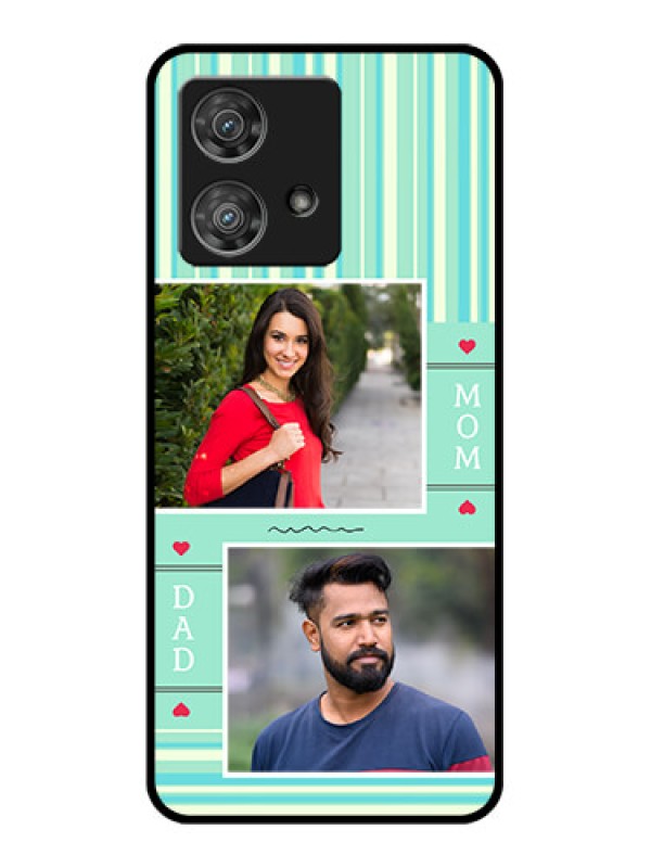 Custom Motorola Edge 40 Neo Custom Glass Phone Case - Mom & Dad Pic Design