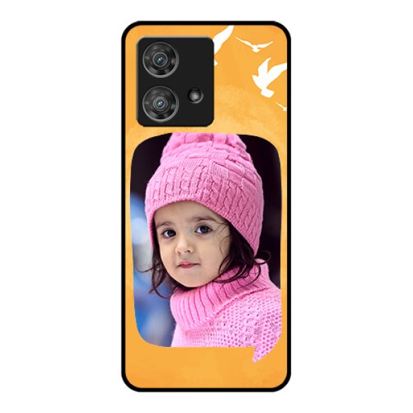 Motorola Edge 40 Neo Custom Glass Phone Case - Water Color Design With Bird Icons Motorola Edge 40 Neo Custom Glass Phone Case - Water Color Design With Bird Icons