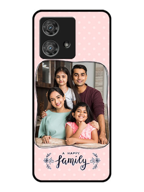 Custom Motorola Edge 40 Neo Custom Glass Phone Case - Family With Dots Design