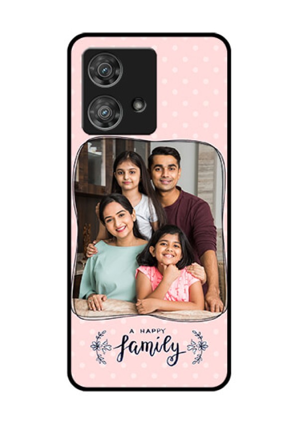 Motorola Edge 40 Neo Custom Glass Phone Case - Family With Dots Design