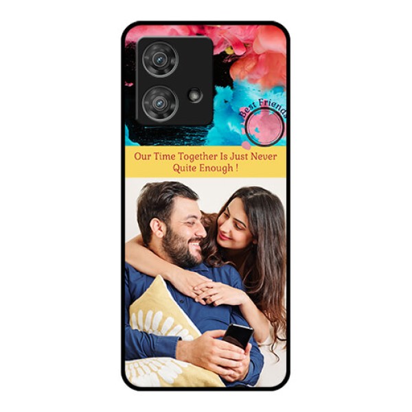 Motorola Edge 40 Neo Custom Glass Phone Case - Quote With Acrylic Painting Design