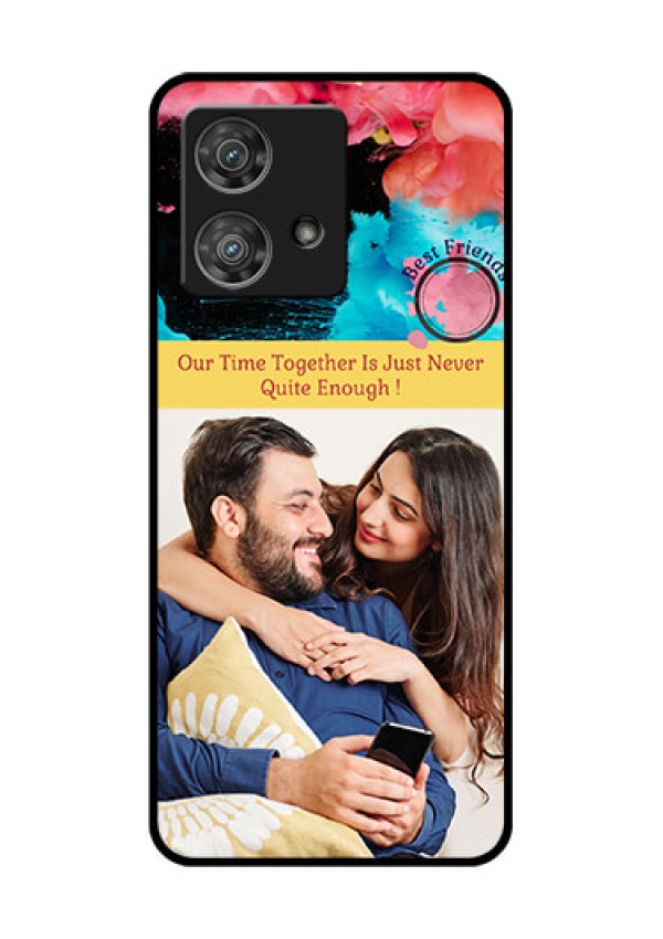 Motorola Edge 40 Neo Custom Glass Phone Case - Quote With Acrylic Painting Design