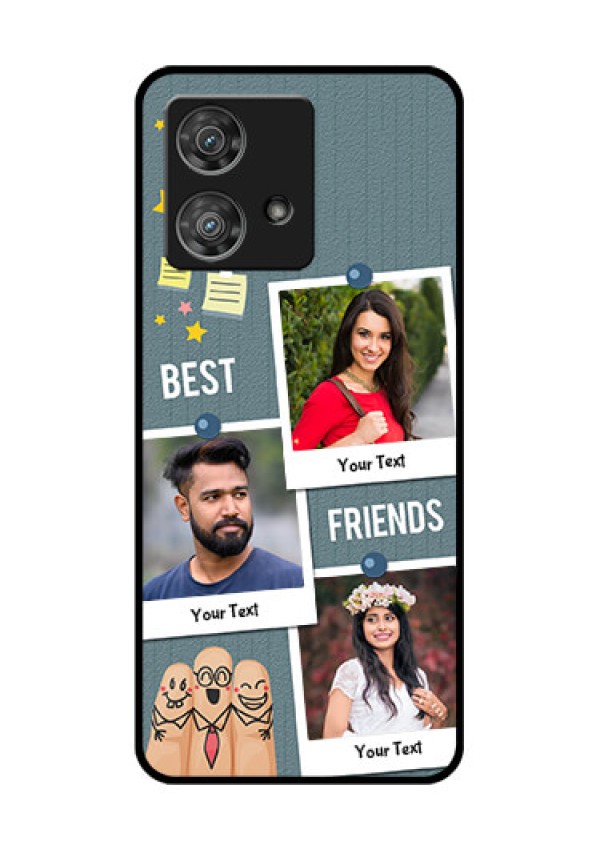 Motorola Edge 40 Neo Custom Glass Phone Case - Sticky Frames And Friendship Design