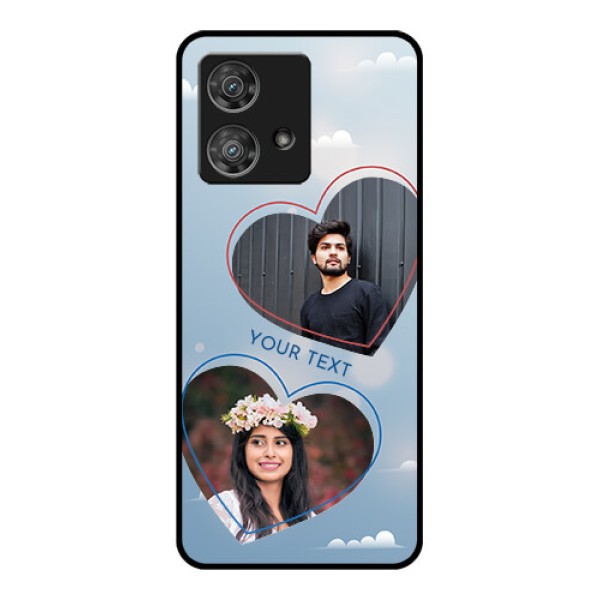 Motorola Edge 40 Neo Custom Glass Phone Case - Blue Color Couple Design