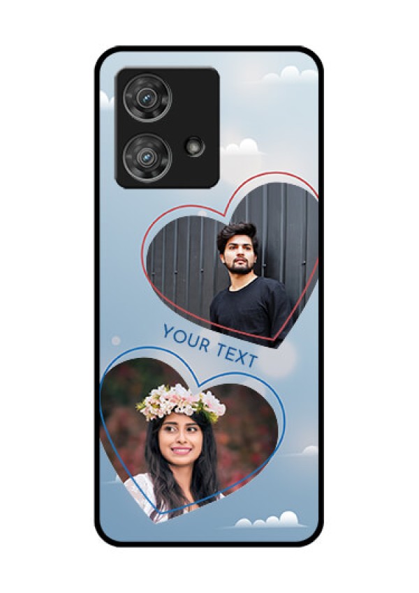 Motorola Edge 40 Neo Custom Glass Phone Case - Blue Color Couple Design