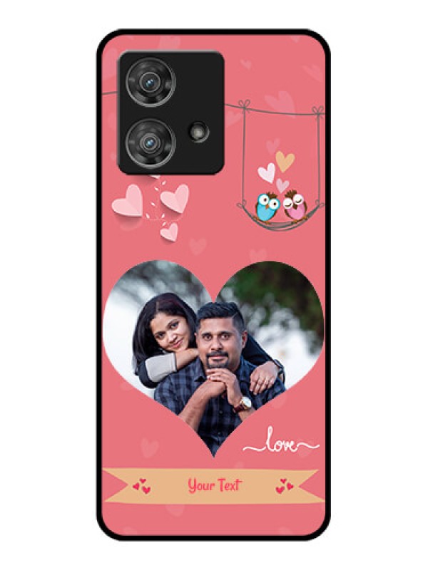 Custom Motorola Edge 40 Neo Custom Glass Phone Case - Peach Color Love Design