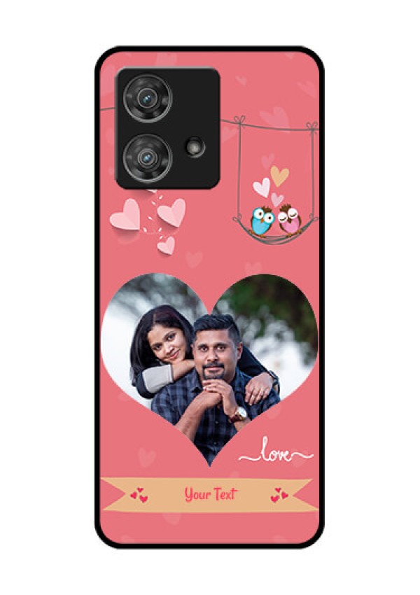 Motorola Edge 40 Neo Custom Glass Phone Case - Peach Color Love Design