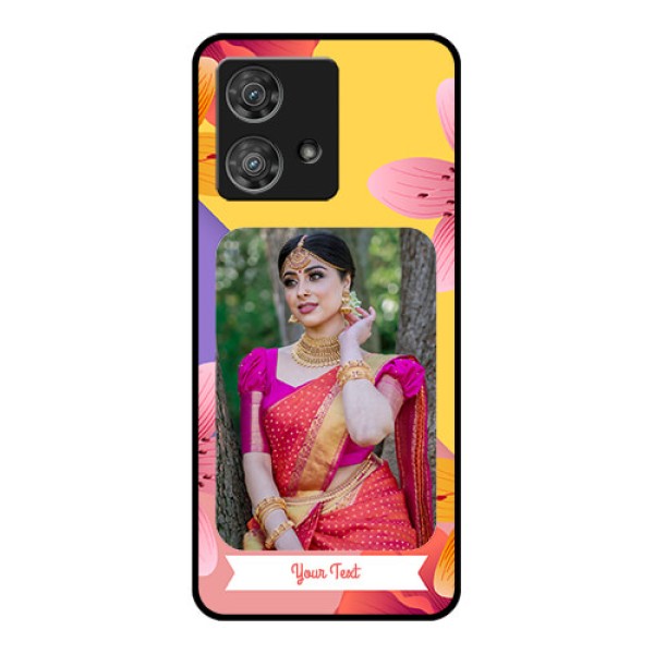 Motorola Edge 40 Neo Custom Glass Phone Case - 3 Image With Vintage Floral Design Motorola Edge 40 Neo Custom Glass Phone Case - 3 Image With Vintage Floral Design
