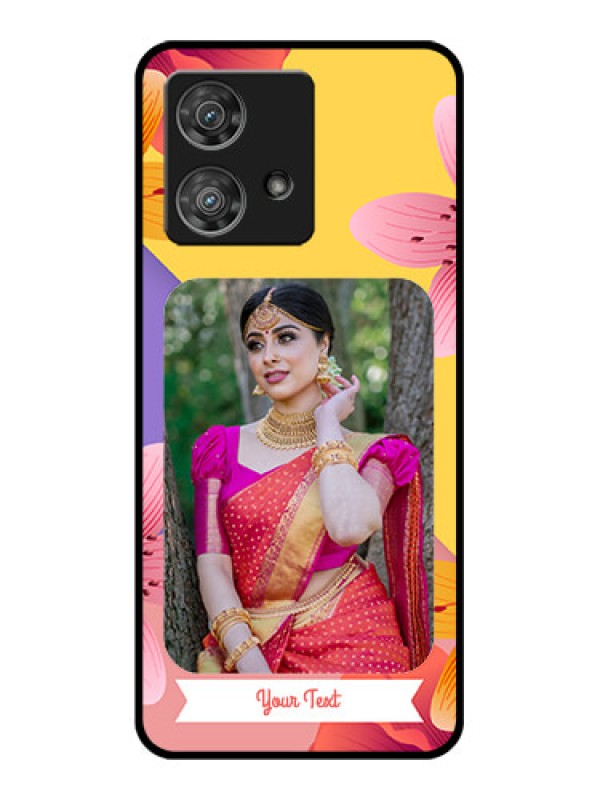 Custom Motorola Edge 40 Neo Custom Glass Phone Case - 3 Image With Vintage Floral Design