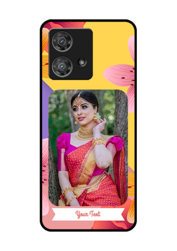 Motorola Edge 40 Neo Custom Glass Phone Case - 3 Image With Vintage Floral Design
