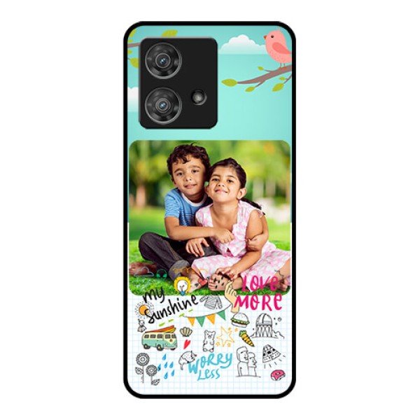 Motorola Edge 40 Neo Custom Glass Phone Case - Doodle Love Design