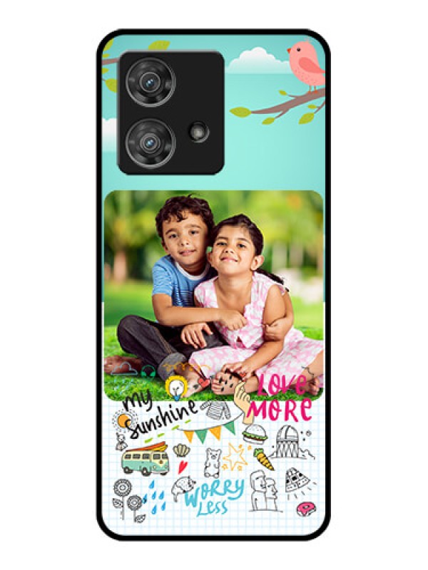 Custom Motorola Edge 40 Neo Custom Glass Phone Case - Doodle Love Design