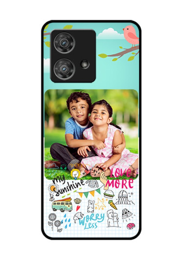Motorola Edge 40 Neo Custom Glass Phone Case - Doodle Love Design