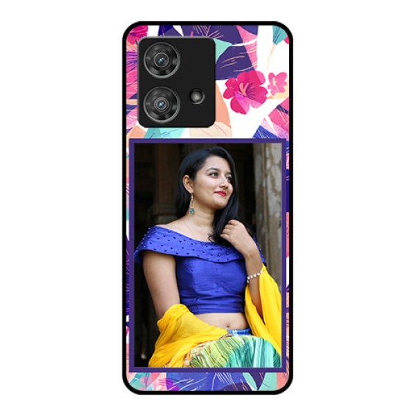 Motorola Edge 40 Neo Custom Glass Phone Case - Abstract Floral Design Motorola Edge 40 Neo Custom Glass Phone Case - Abstract Floral Design