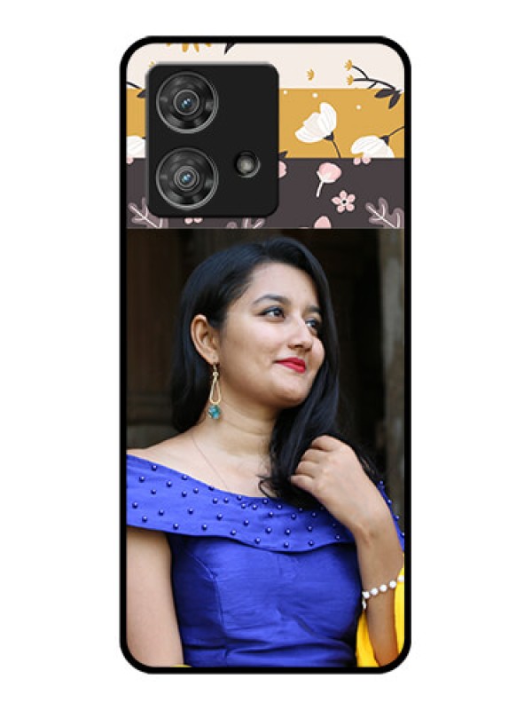 Custom Motorola Edge 40 Neo Custom Glass Phone Case - Stylish Floral Design