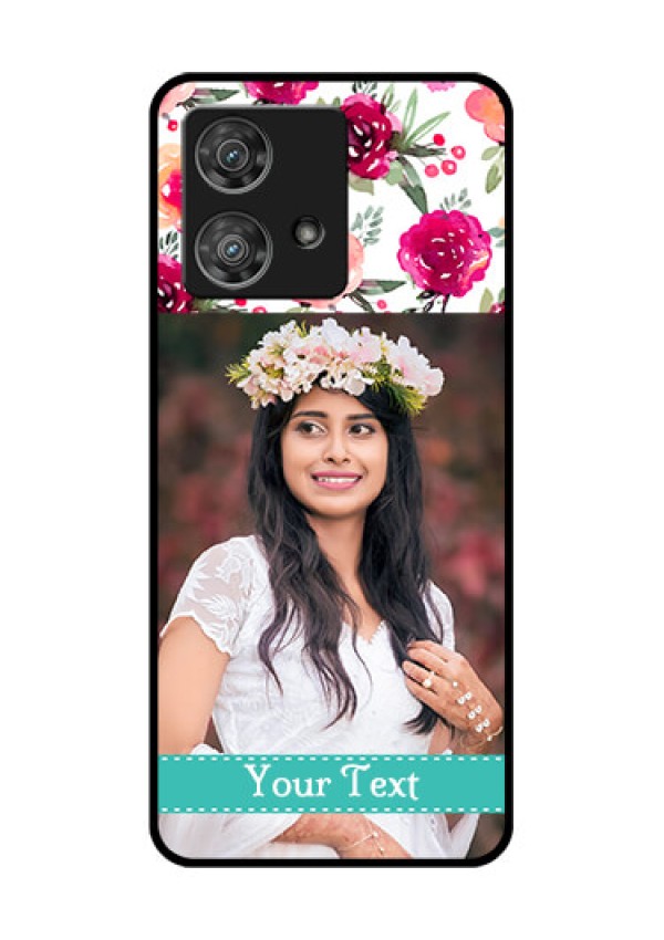 Motorola Edge 40 Neo Custom Glass Phone Case - Water Colors Floral Design