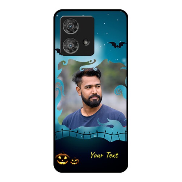 Motorola Edge 40 Neo Custom Glass Phone Case - Halloween Frame Design