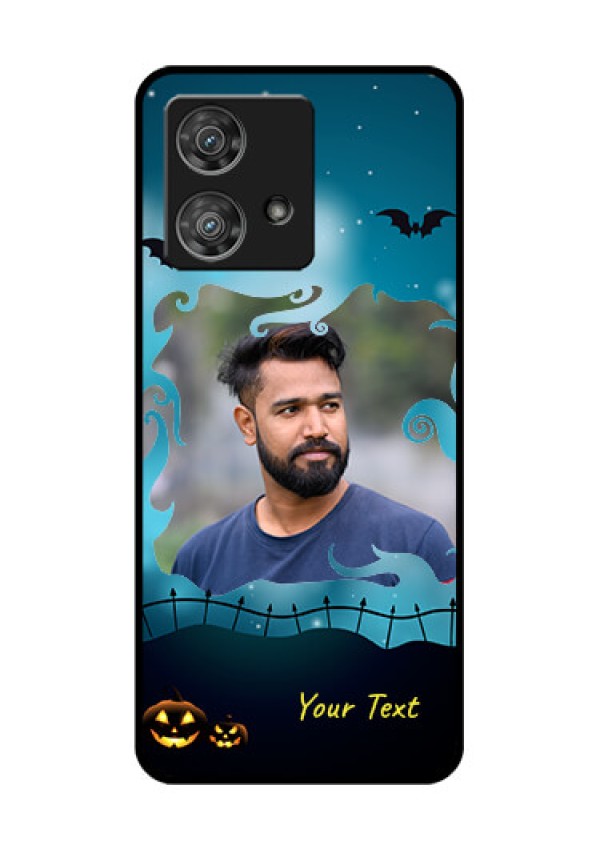 Motorola Edge 40 Neo Custom Glass Phone Case - Halloween Frame Design