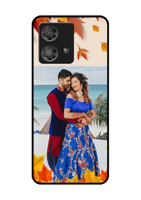 Motorola Edge 40 Neo Custom Glass Phone Case - Autumn Maple Leaves Design