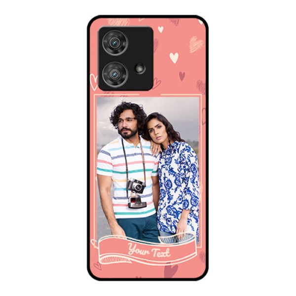 Motorola Edge 40 Neo Custom Glass Phone Case - Love Doodle Art Design