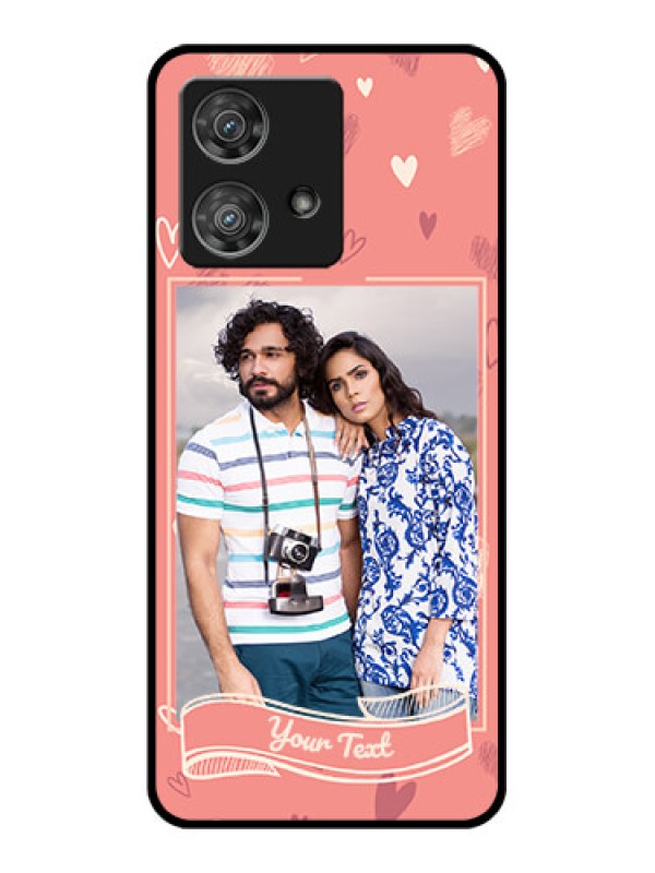 Custom Motorola Edge 40 Neo Custom Glass Phone Case - Love Doodle Art Design