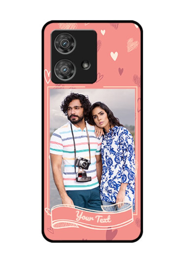 Motorola Edge 40 Neo Custom Glass Phone Case - Love Doodle Art Design