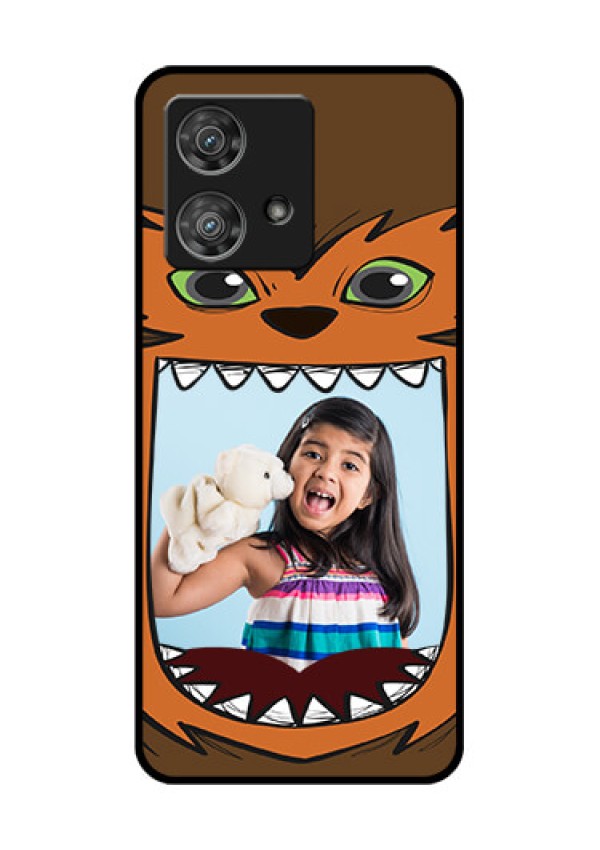 Motorola Edge 40 Neo Custom Glass Phone Case - Owl Monster Back Case Design