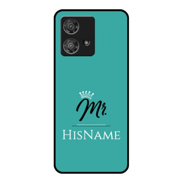 Motorola Edge 40 Neo Custom Glass Phone Case - Mr With Name Design