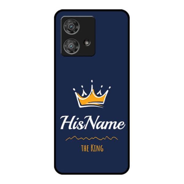 Motorola Edge 40 Neo Custom Glass Phone Case - King With Name Design Motorola Edge 40 Neo Custom Glass Phone Case - King With Name Design
