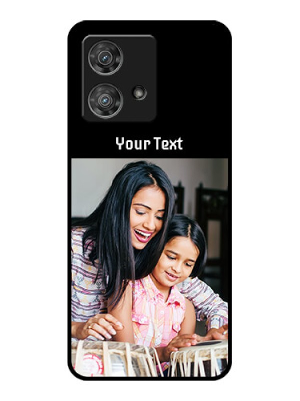 Custom Motorola Edge 40 Neo Custom Glass Phone Case - Photo With Name Design