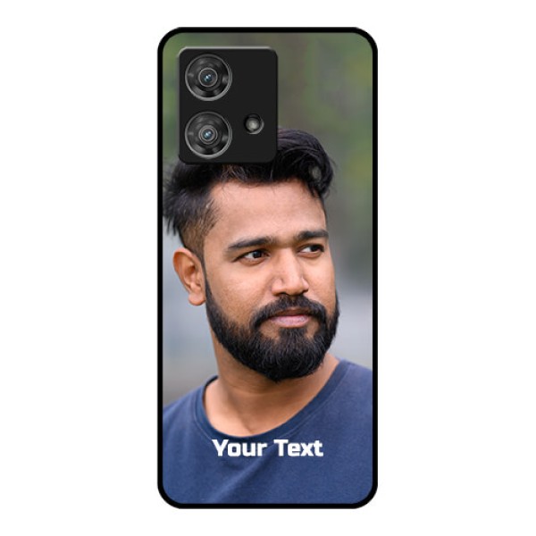 Motorola Edge 40 Neo Custom Glass Phone Case - Photo With Text Design Motorola Edge 40 Neo Custom Glass Phone Case - Photo With Text Design
