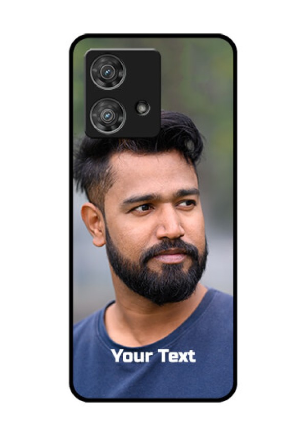 Motorola Edge 40 Neo Custom Glass Phone Case - Photo With Text Design