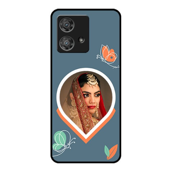 Motorola Edge 40 Neo Custom Glass Phone Case - Droplet Butterflies Design Motorola Edge 40 Neo Custom Glass Phone Case - Droplet Butterflies Design