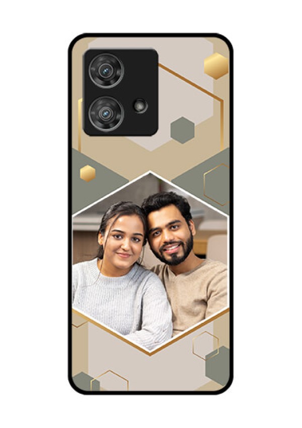 Motorola Edge 40 Neo Custom Glass Phone Case - Stylish Hexagon Pattern Design