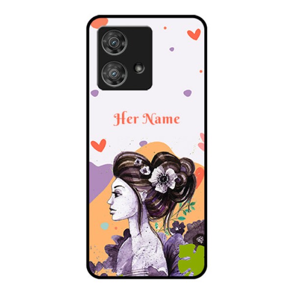 Motorola Edge 40 Neo Custom Glass Phone Case - Woman And Nature Design