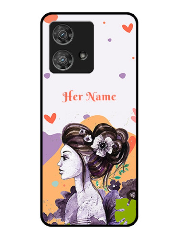 Custom Motorola Edge 40 Neo Custom Glass Phone Case - Woman And Nature Design