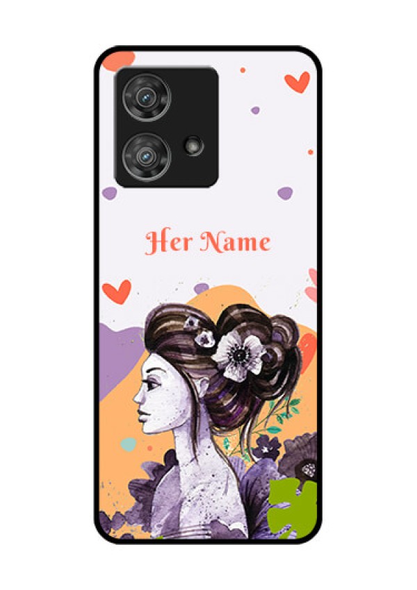Motorola Edge 40 Neo Custom Glass Phone Case - Woman And Nature Design