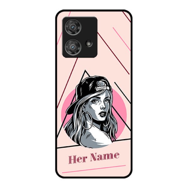 Motorola Edge 40 Neo Custom Glass Phone Case - Rockstar Girl Design