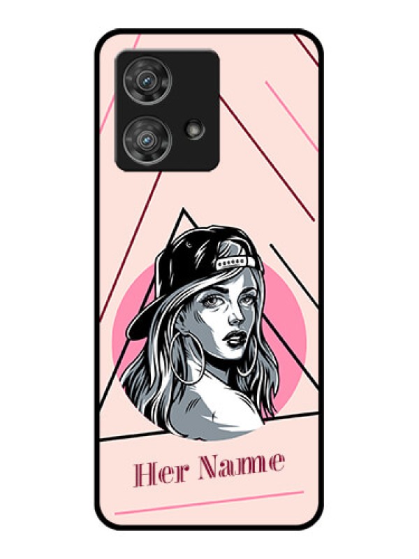 Custom Motorola Edge 40 Neo Custom Glass Phone Case - Rockstar Girl Design