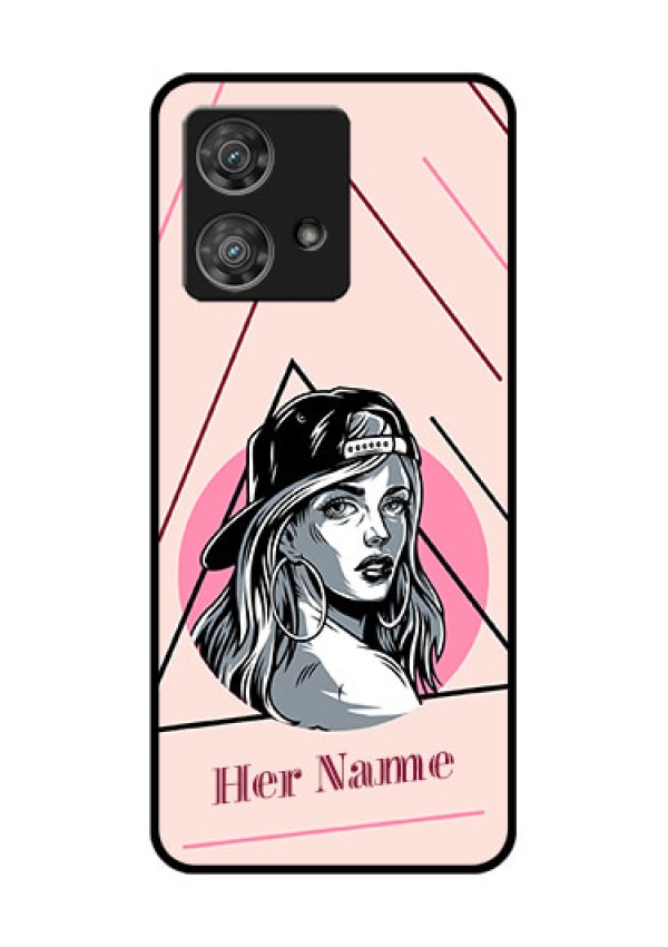 Motorola Edge 40 Neo Custom Glass Phone Case - Rockstar Girl Design