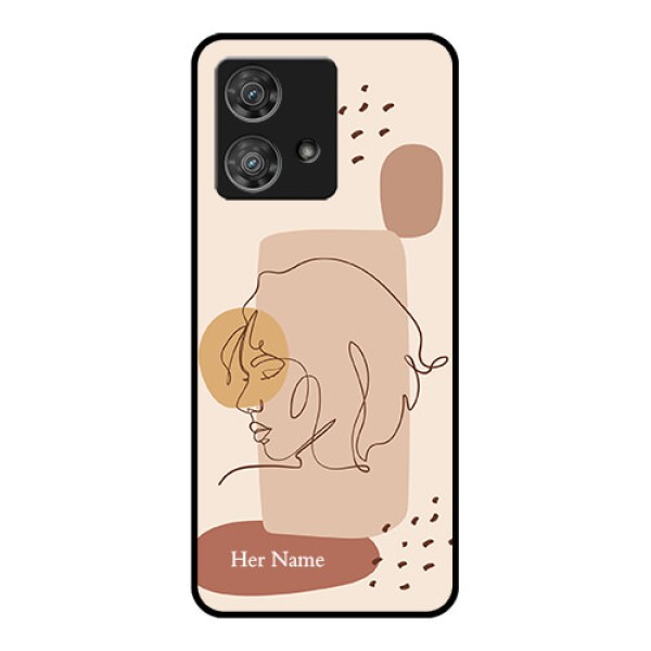 Motorola Edge 40 Neo Custom Glass Phone Case - Calm Woman Line Art Design Motorola Edge 40 Neo Custom Glass Phone Case - Calm Woman Line Art Design