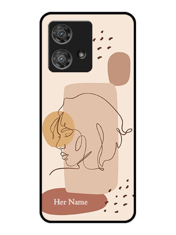 Custom Motorola Edge 40 Neo Custom Glass Phone Case - Calm Woman Line Art Design