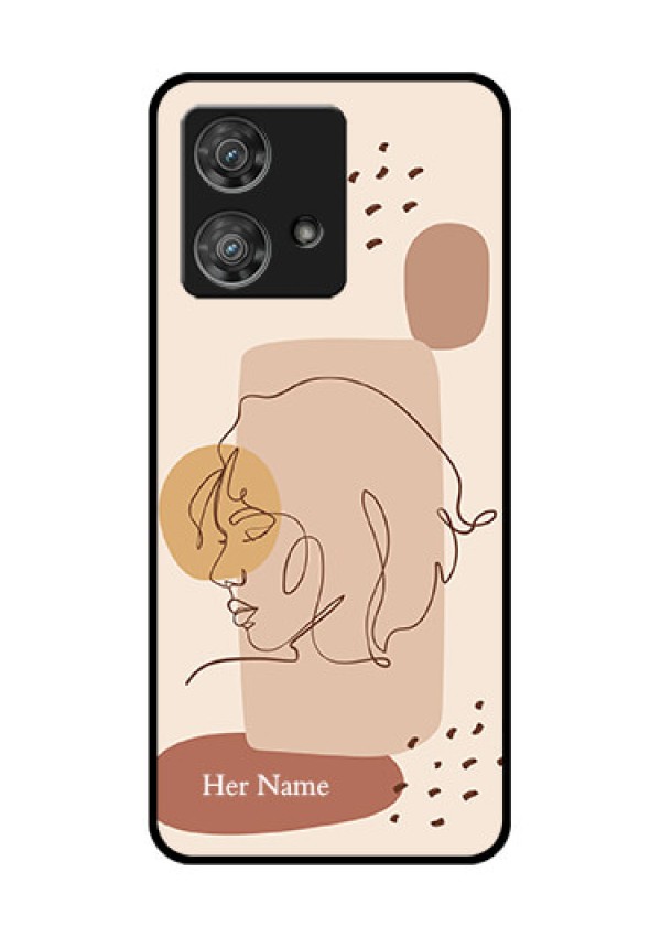 Motorola Edge 40 Neo Custom Glass Phone Case - Calm Woman Line Art Design